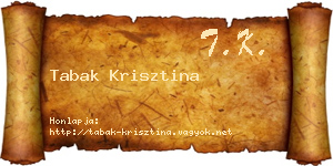 Tabak Krisztina névjegykártya